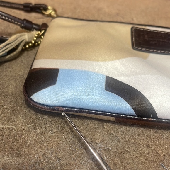 COACH Scarf Print Mini Pouch with Strap - Picture 6 of 8